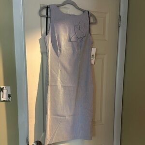 Calvin Klein Navy and White Striped Dress